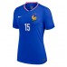 Camisa de Futebol França Marcus Thuram #15 Equipamento Principal Mulheres Europeu 2024 Manga Curta